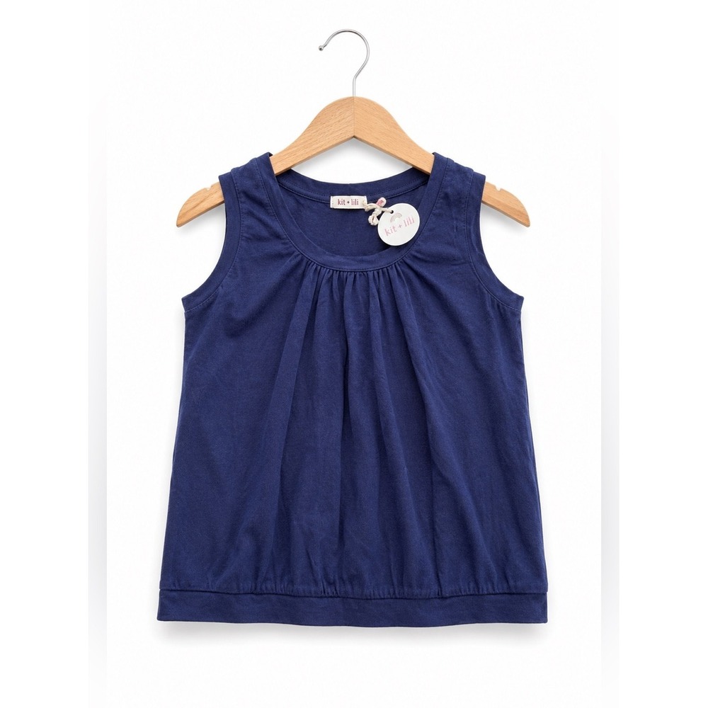 kit + lili Girls Tank Top Size 4 Sylvie Navy Blue Sleeveless Knit NEW